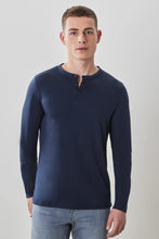 Load image into Gallery viewer, The Barakett Long-Sleeve Henley - Blue Night
