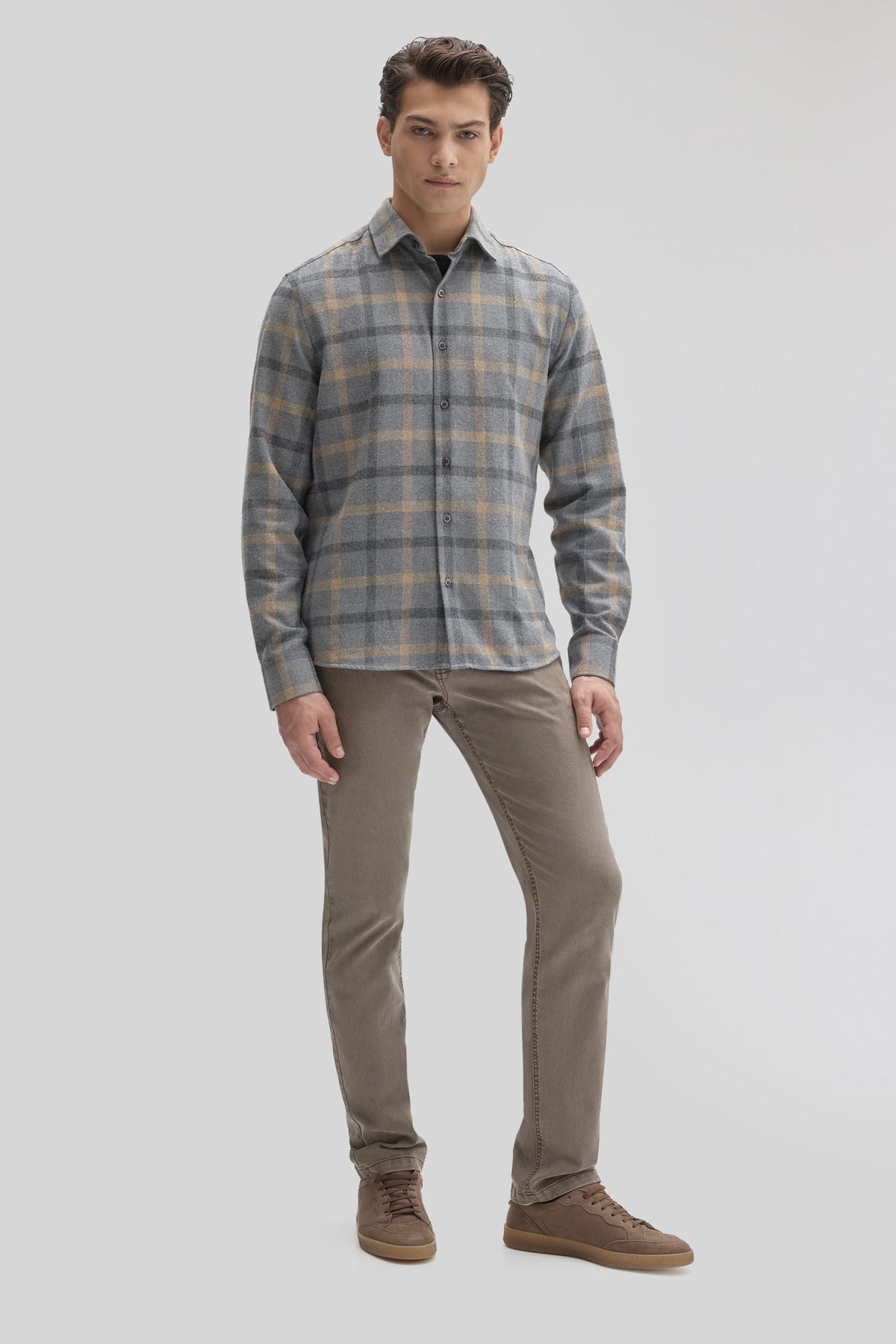 Liam Flannel Woven Shirt - Griffin Grey