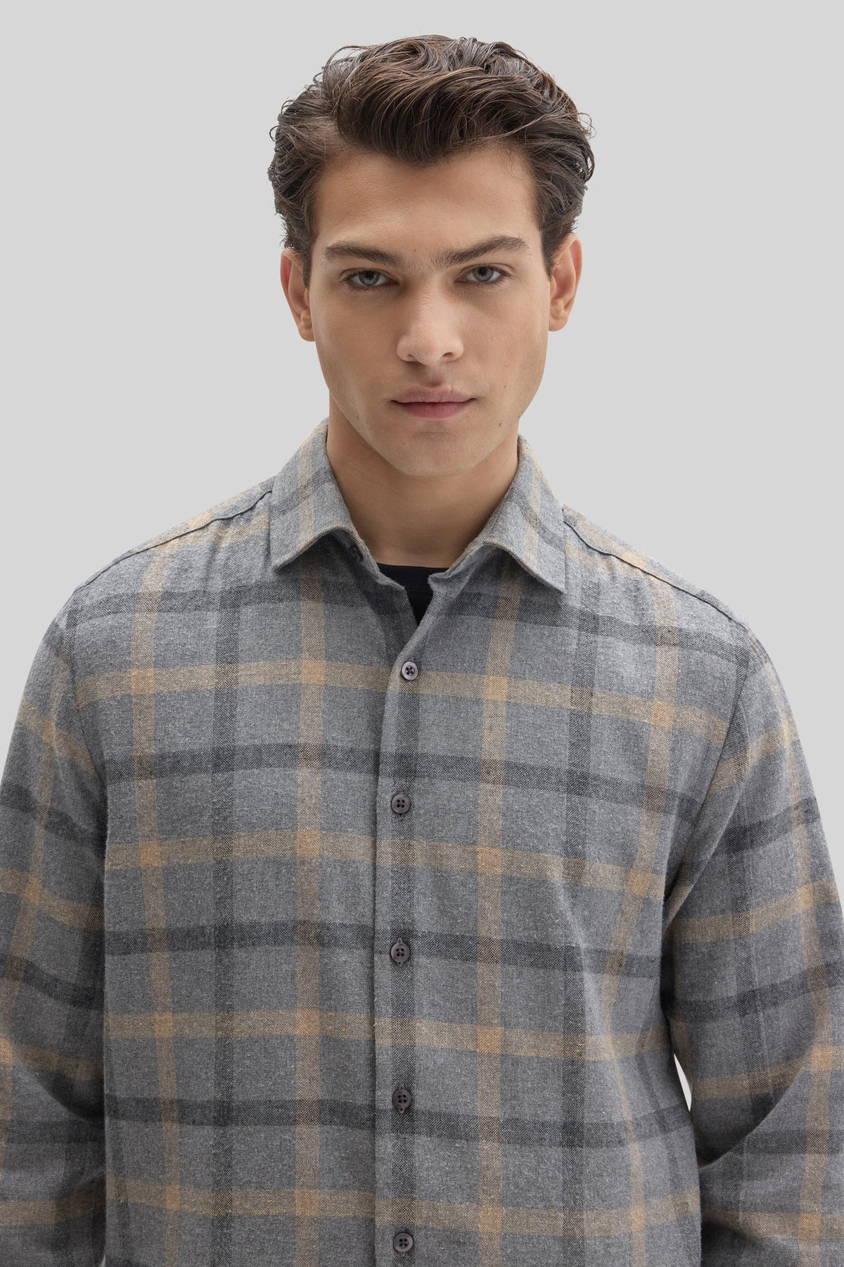 Liam Flannel Woven Shirt - Griffin Grey