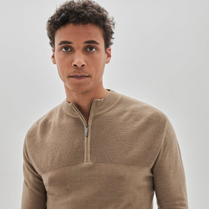 Newbury Zip Sweater - Tan