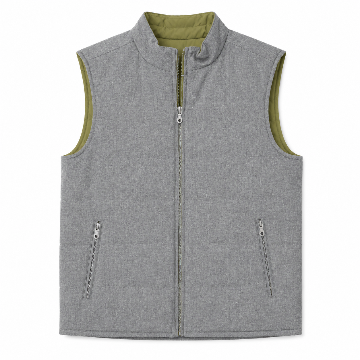 Reversible Quilted Vest - Charcoal