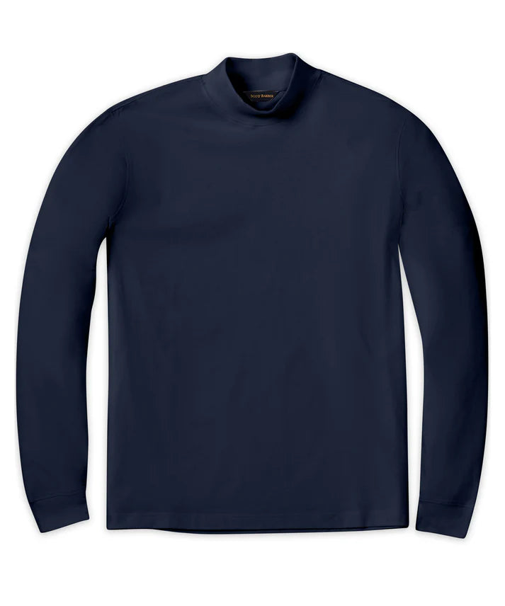 Pima Interlock Mock Turtleneck - Midnight