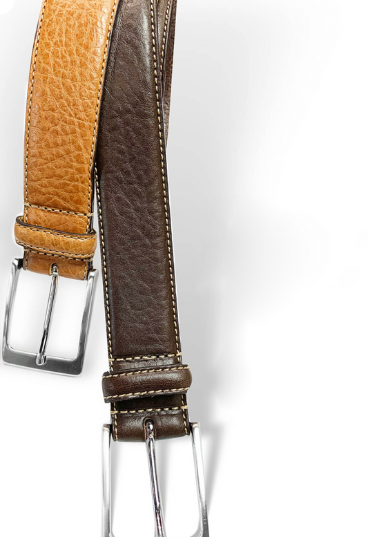 Tuscany Leather Belt - Saddle Tan Hand Burnished