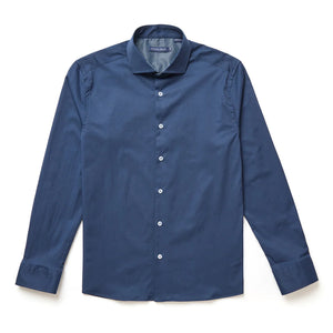 Solid Woven Dry Touch Shirt -Navy