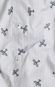 Grey Airplane Print Drytouch  Shirt - Grey