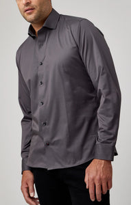 Charcoal Solid Woven Drytouch Shirt