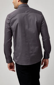 Charcoal Solid Woven Drytouch Shirt