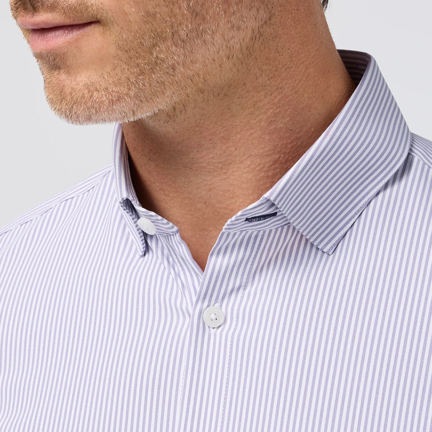 Leeward  Dress Shirt - Purple Dusk Banker Stripe