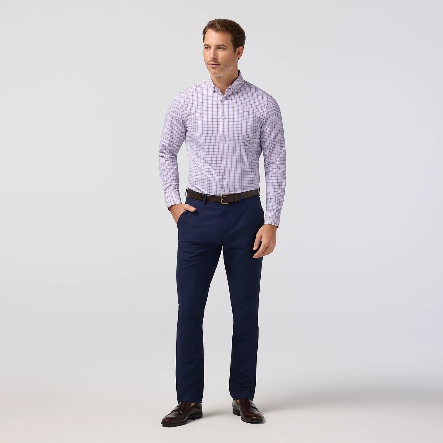 Leeward  Dress Shirt - Pink Salt Wyatt Plaid