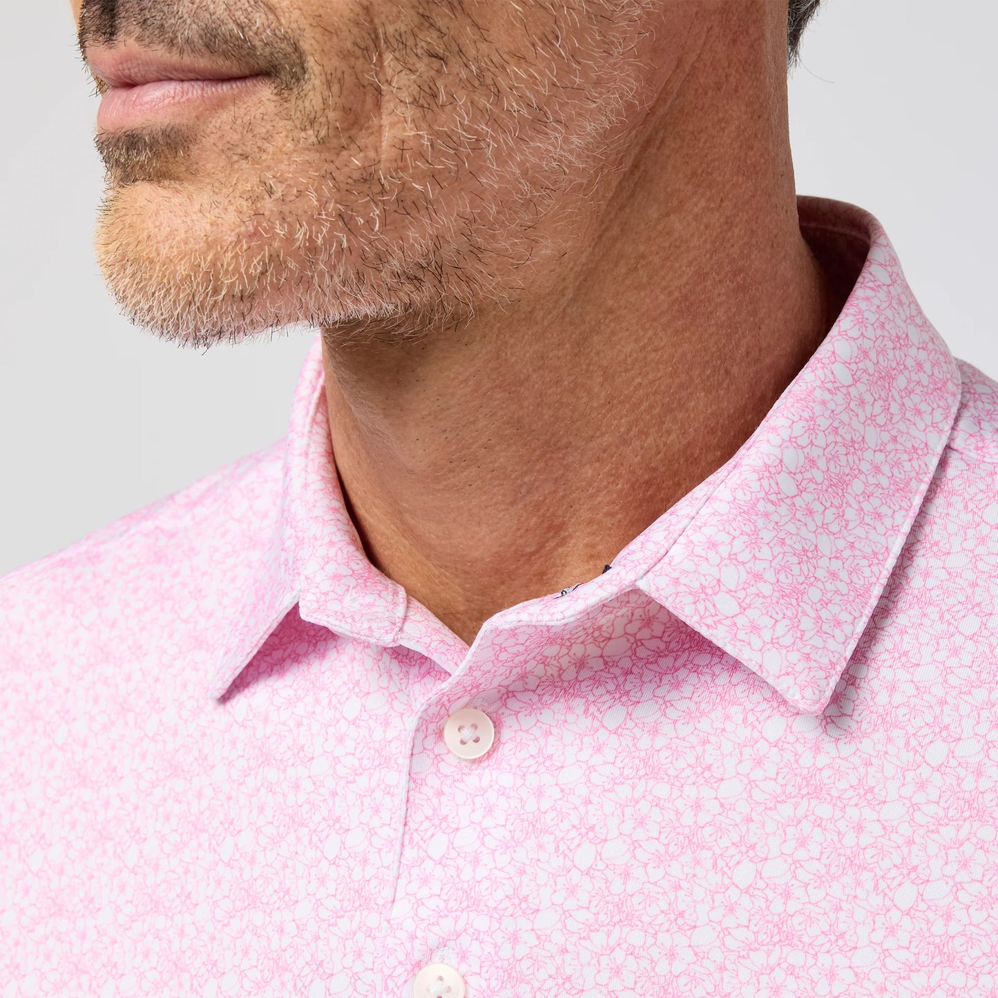 Versa Polo - Pink Azaleas Outline