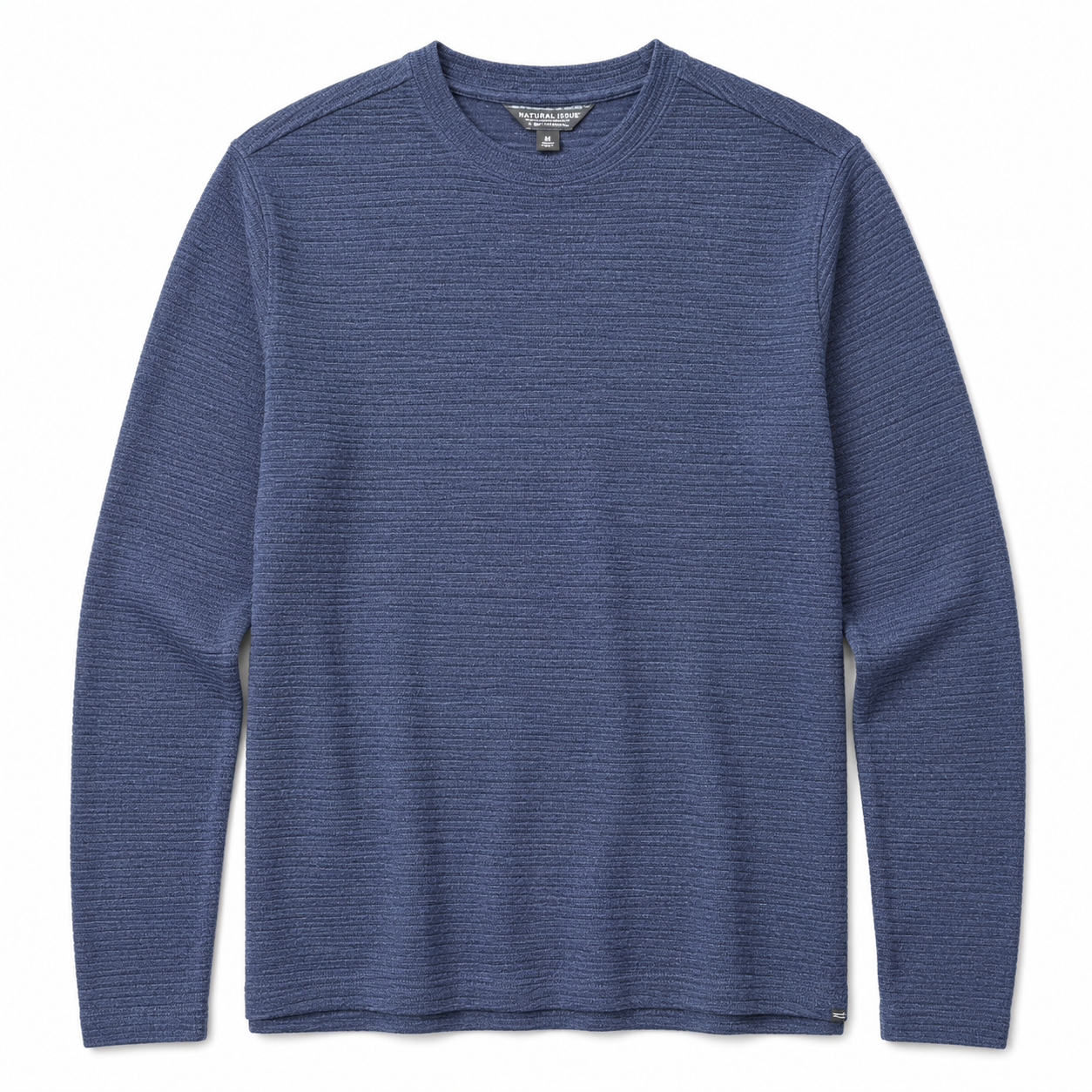 Waffle Long Sleeve Crew Neck - Navy