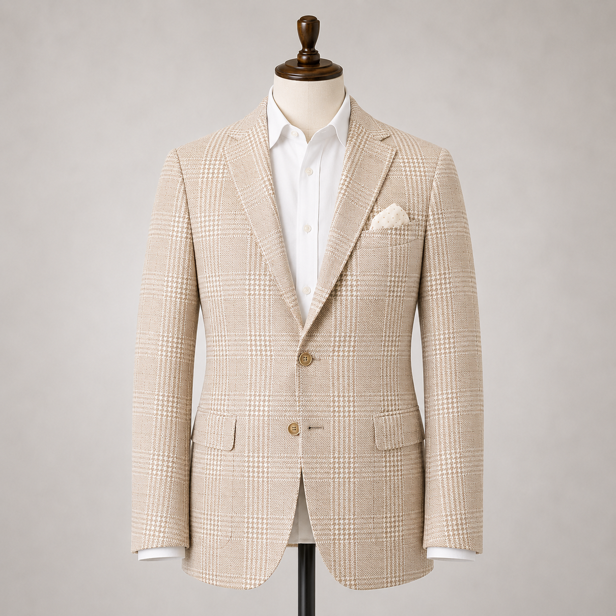 Tan & Creme Plaid Sport Coat