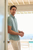 Leeward Short Sleeve - Pale Green Dot Stripe