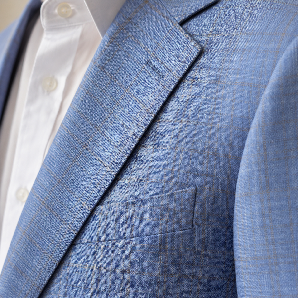 Blue/Tan Plaid Sport Coat