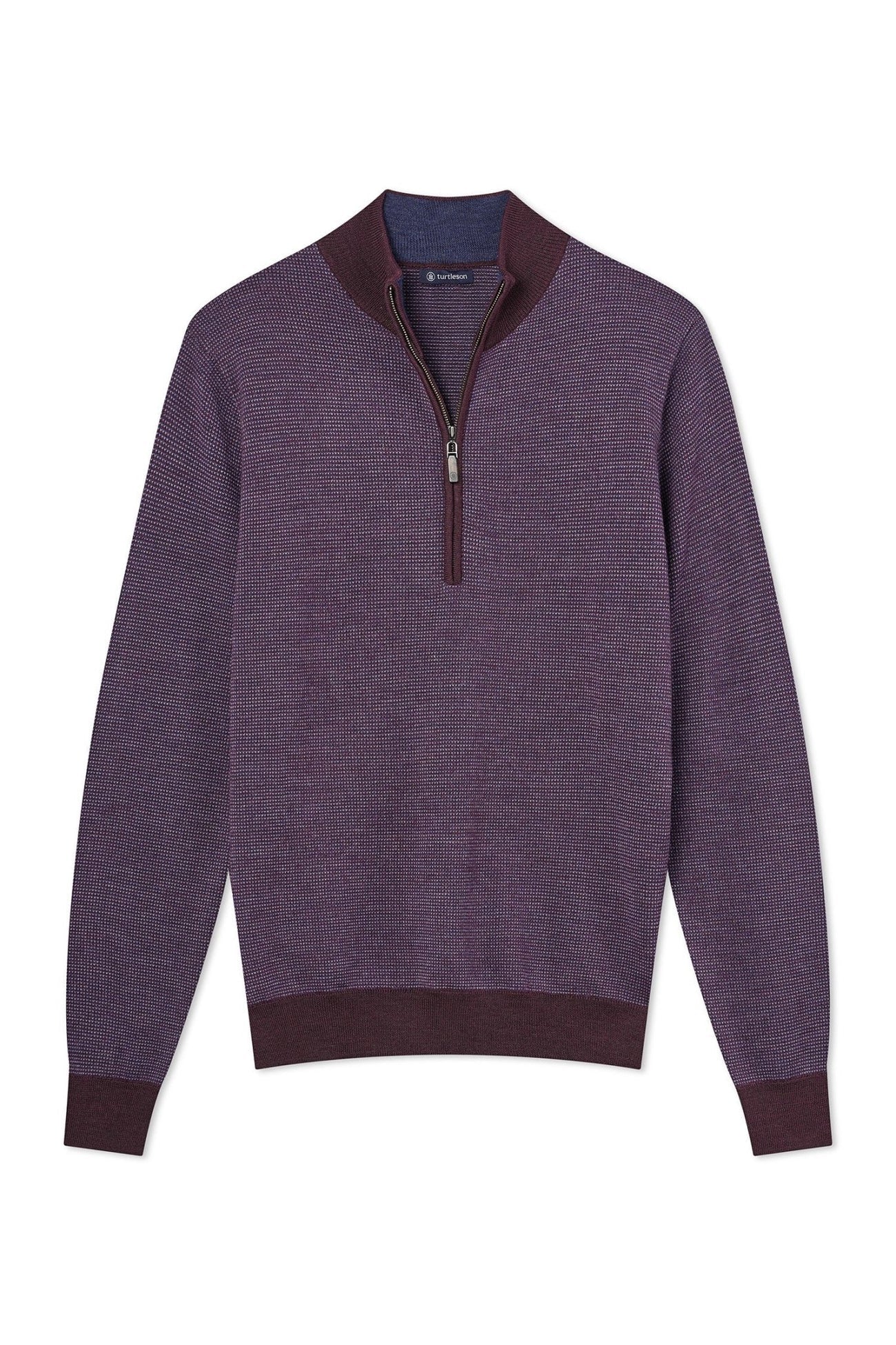 Ace Birdseye Quarter-Zip Sweater -Mulled Berry/Academy