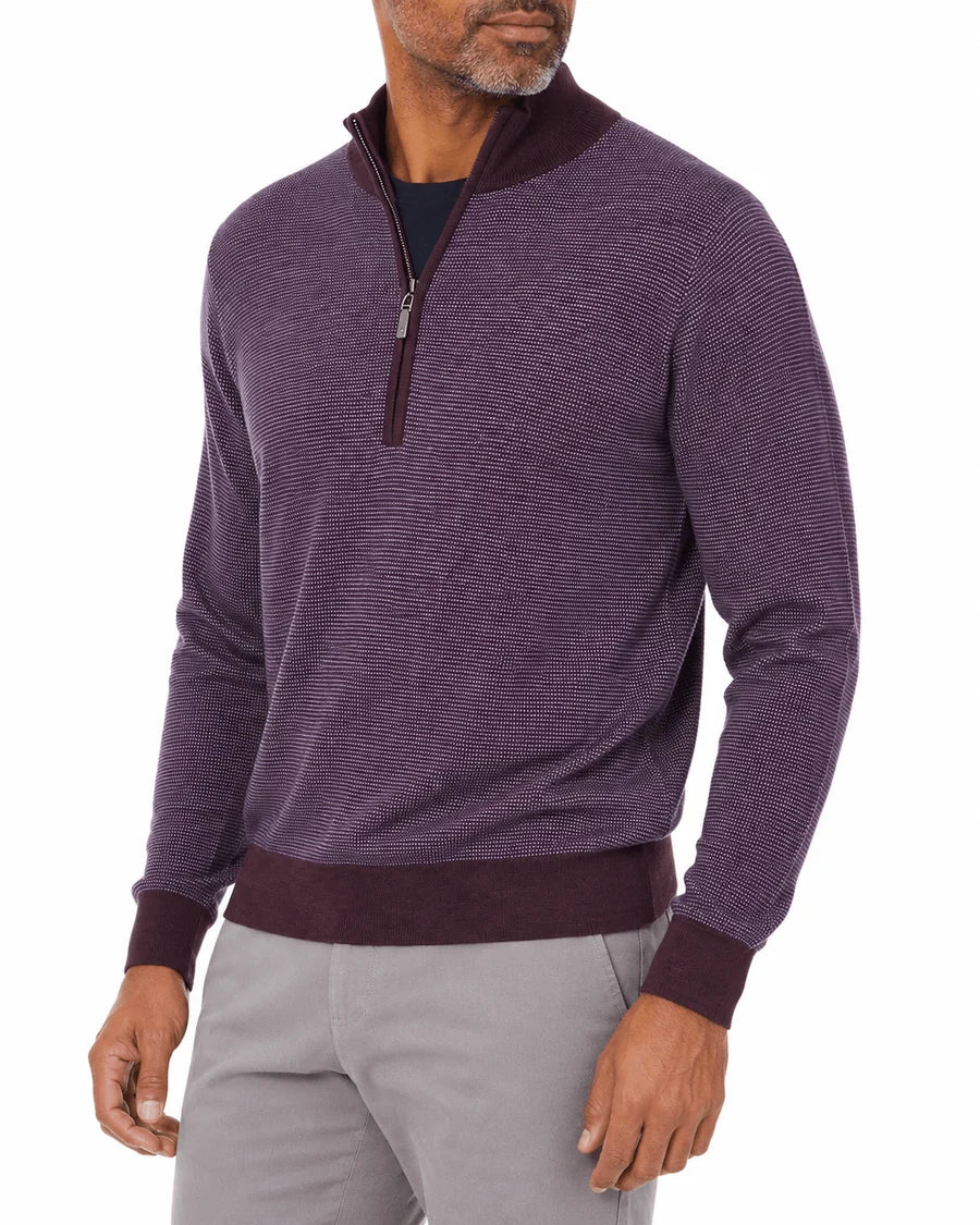 Ace Birdseye Quarter-Zip Sweater -Mulled Berry/Academy