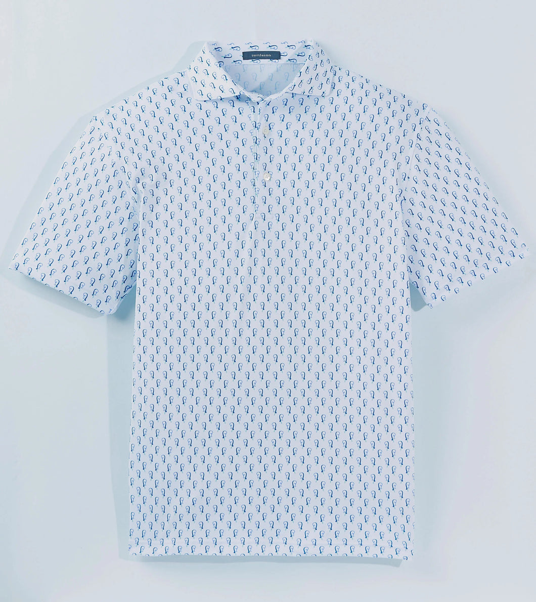 Atticus Performance Polo - White/Luxe Blue