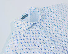 Load image into Gallery viewer, Atticus Performance Polo - White/Luxe Blue
