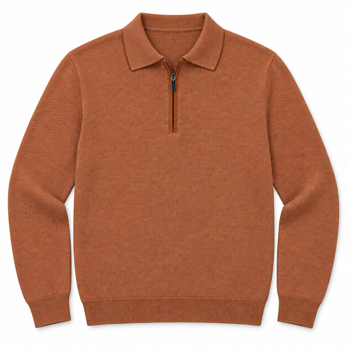 Birdseye Zip Polo - Copper