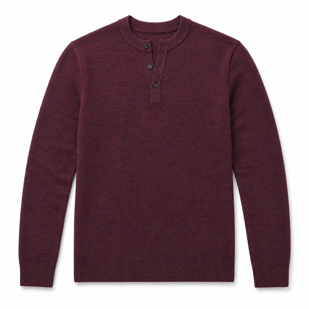 Aranda Henley Sweater - Deep Bordeaux