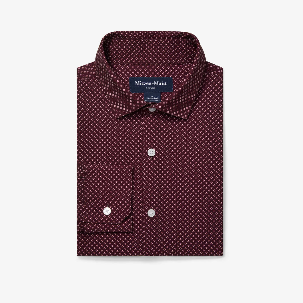 Leeward No Tuck Dress Shirt - Wine