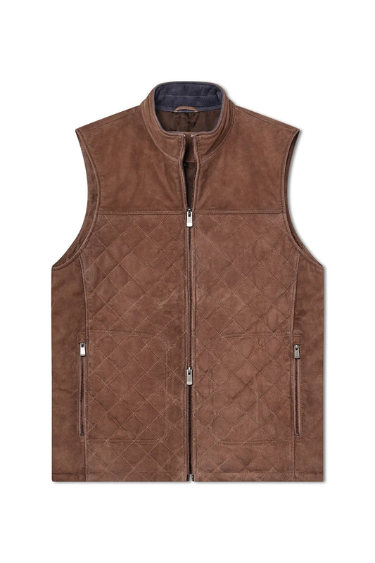 Cedar Waxed Suede Vest - Taupe
