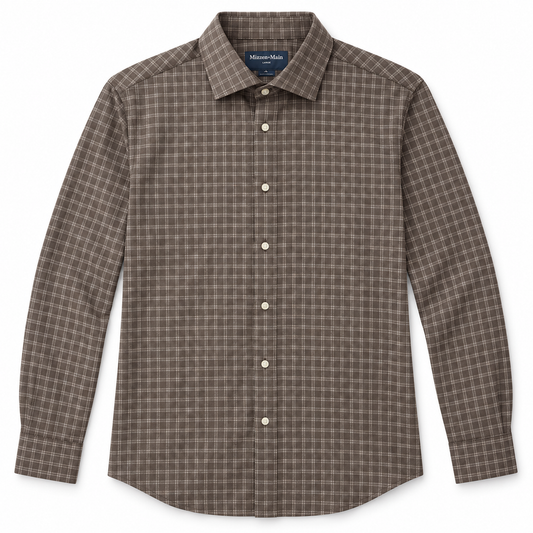Leeward  Dress Shirt - Espresso Cole Plaid