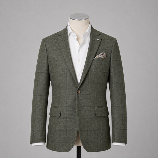 Dover Notch Jacket - Sage Windowpane