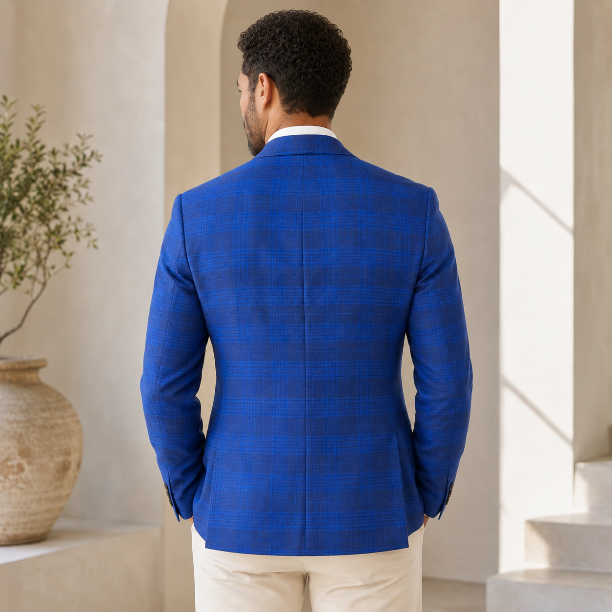 Zegna Traveller Blue Plaid Sport Coat