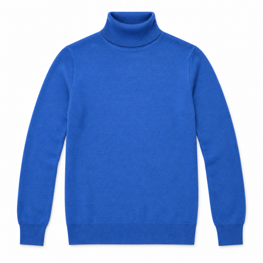 Luxe Fine Gauge Turtleneck Vibrant Blue