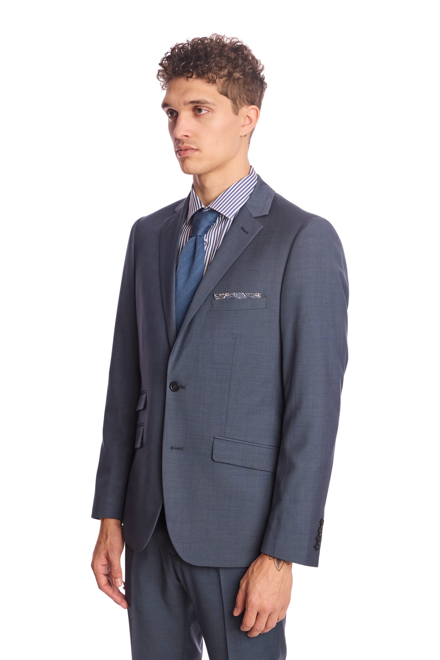 Slate Blue Suit Jacket