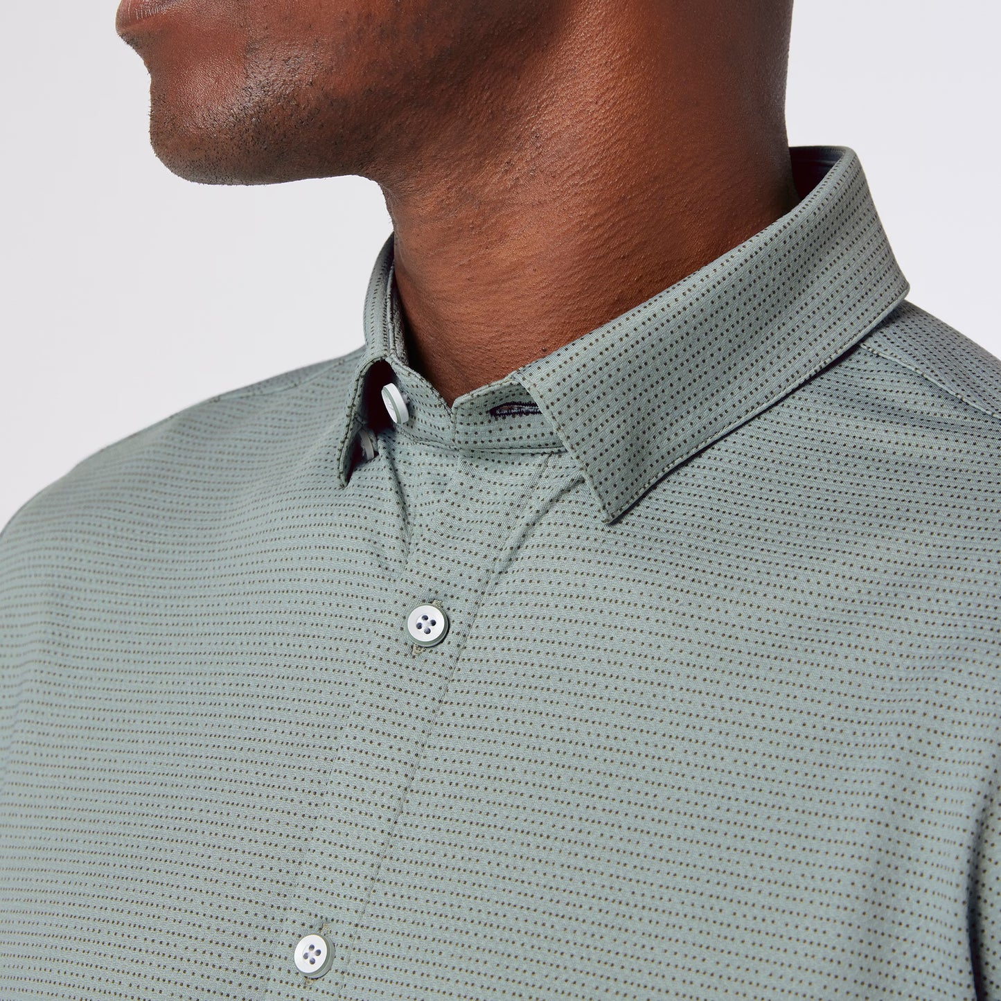 Leeward Short Sleeve - Pale Green Dot Stripe