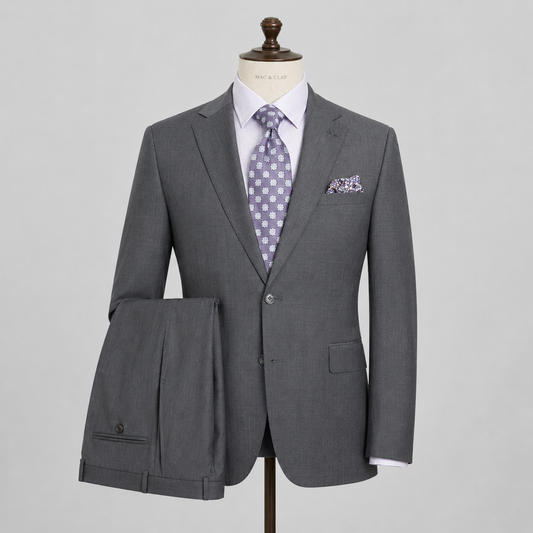 Pewter Grey Ultra Motion Suit Jacket by Trivento