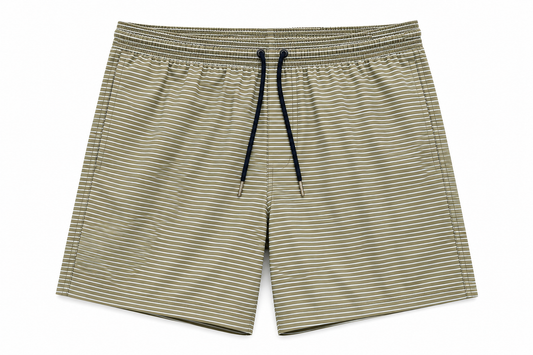 Striped Swim Trunk - Olive