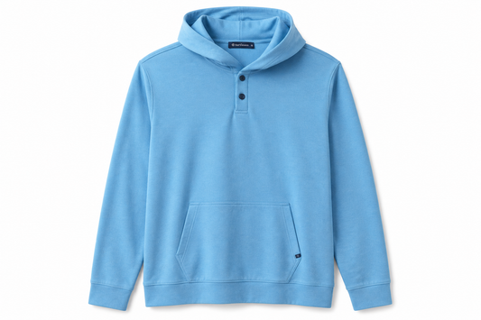Wally 2 Button Hoodie - Sky