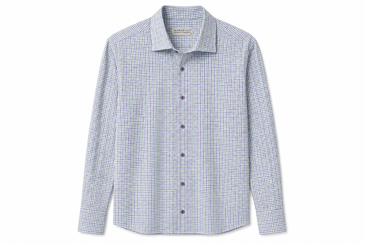 Plum/Green Fine Plaid Dress Shirt