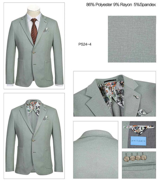 Pellagio Men's Blazer Half Canvas - Sage