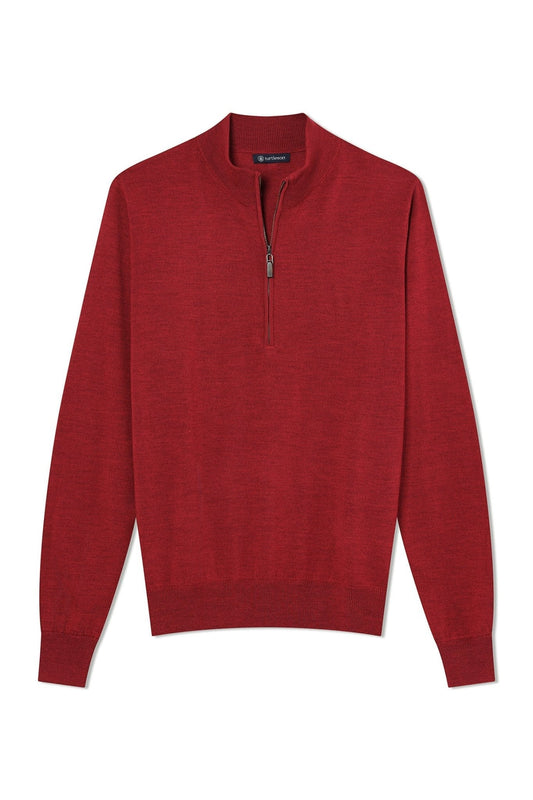Marshall 1/4 Zip Sweater - Cardinal Heather