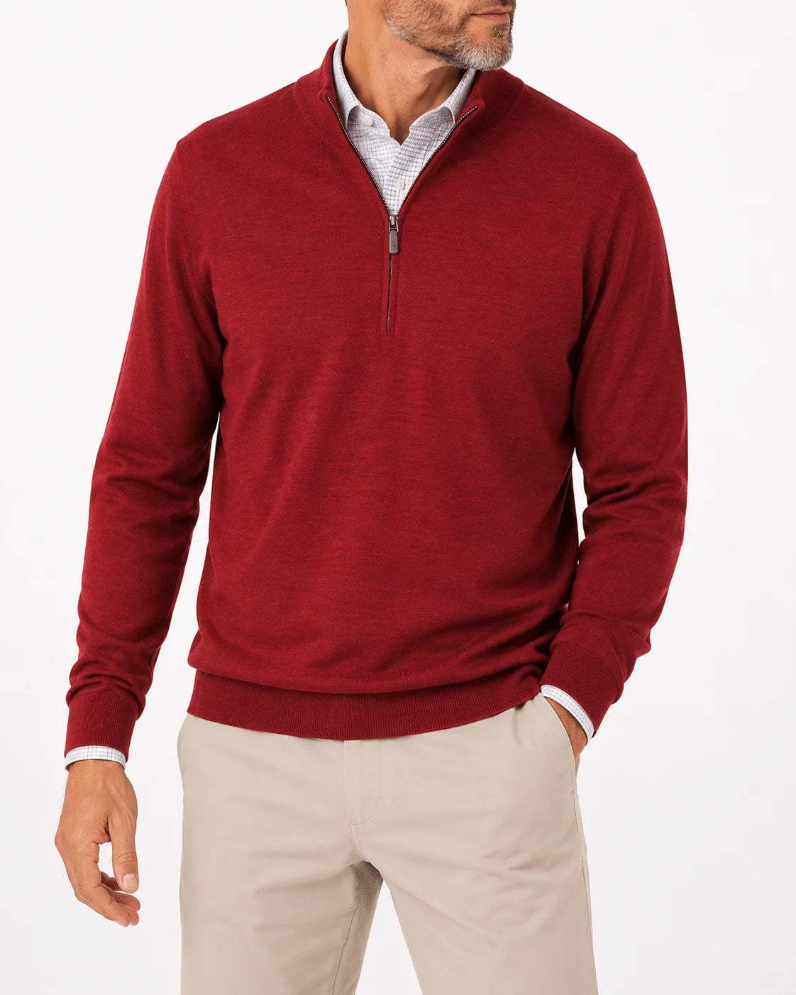 Marshall 1/4 Zip Sweater - Cardinal Heather