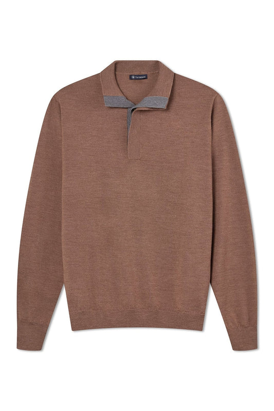 Marshall Quarter Button - Mocha Heather