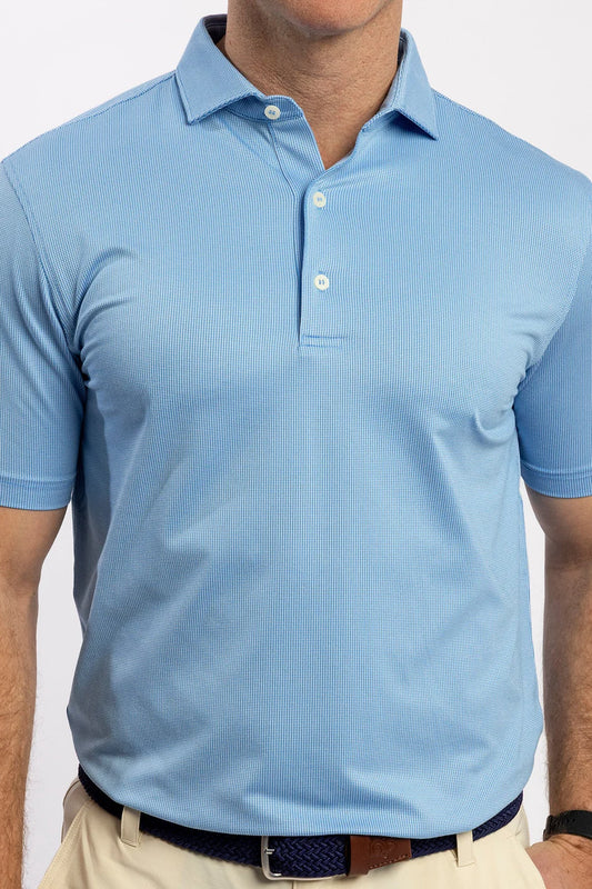 Wilcox Jacquard Polo - Azure