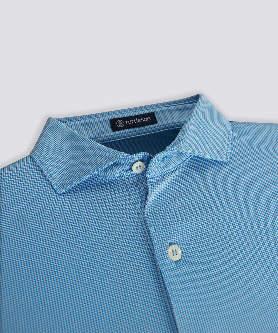 Wilcox Jacquard Polo - Azure