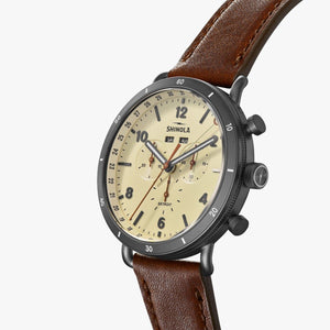 The Canfield Sport 45mm - Cattail Leather Strap