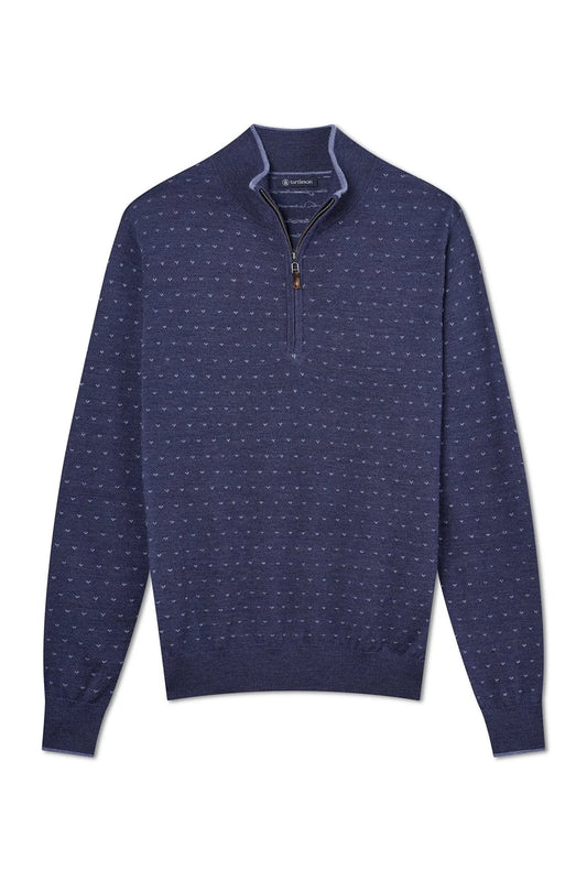 Solo Birdseye Quarter Zip - Academy / Blue Steel