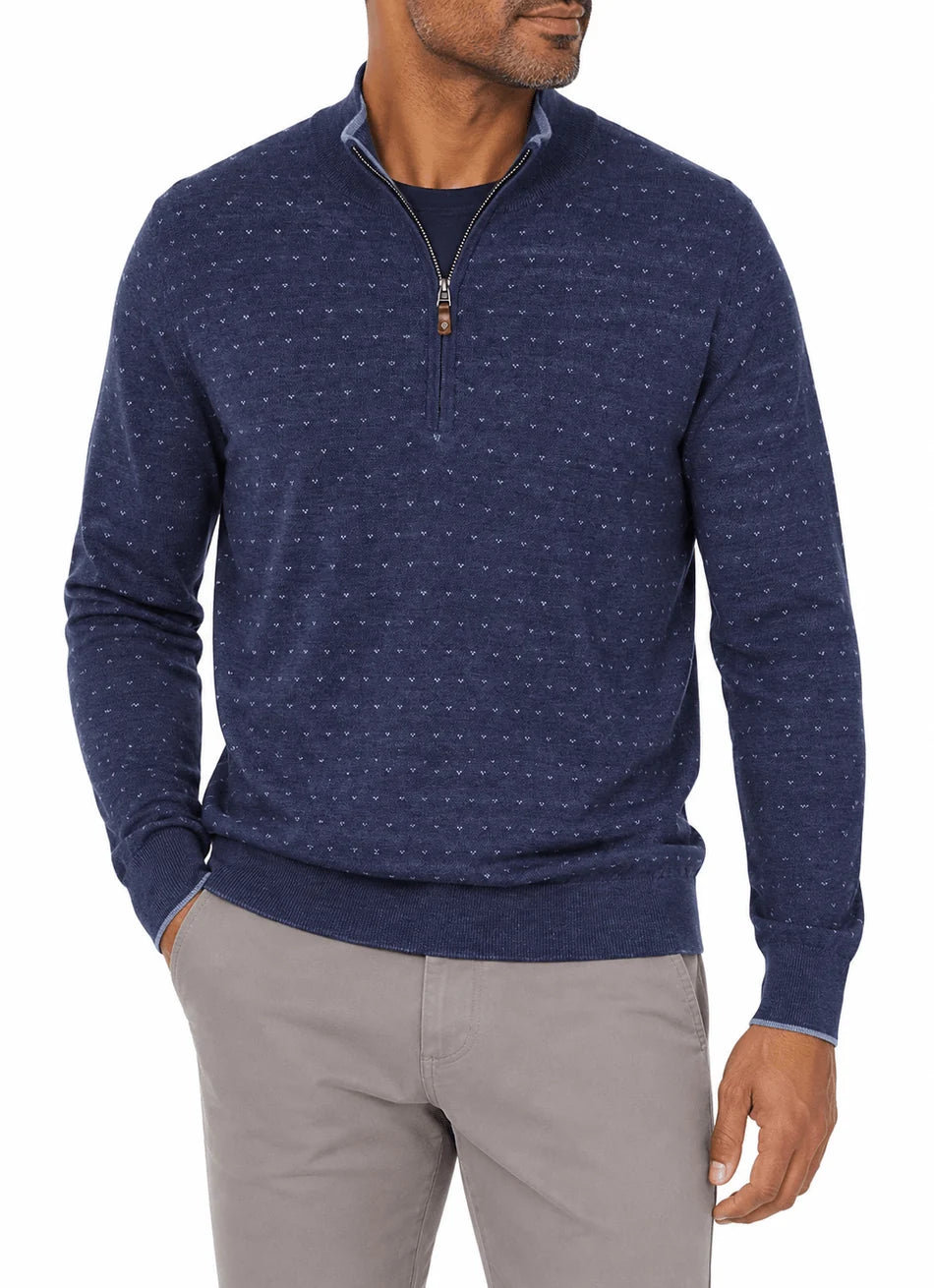 Solo Birdseye Quarter Zip - Academy / Blue Steel