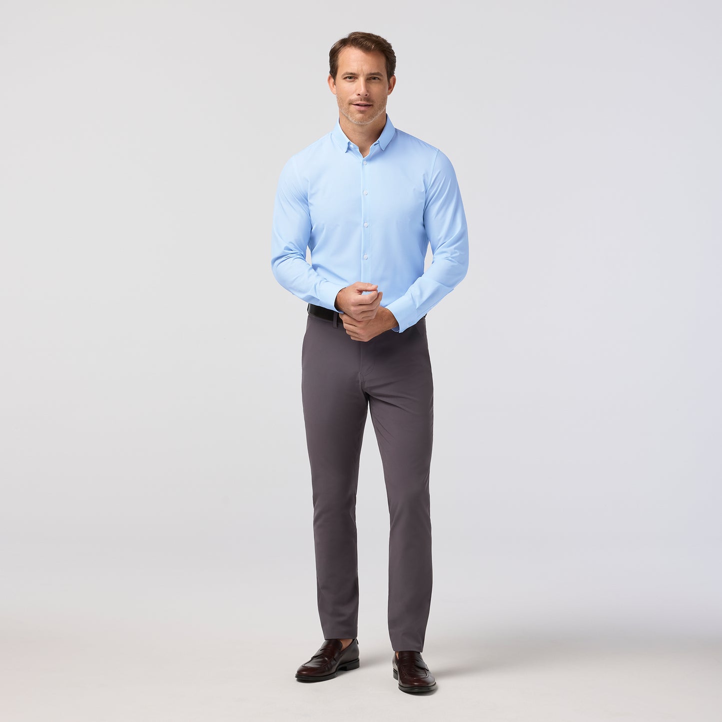 Leeward  Dress Shirt - Cloud Blue Micro Dot
