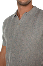 Load image into Gallery viewer, Sweater Knit Polo -Teal Taupe Multi
