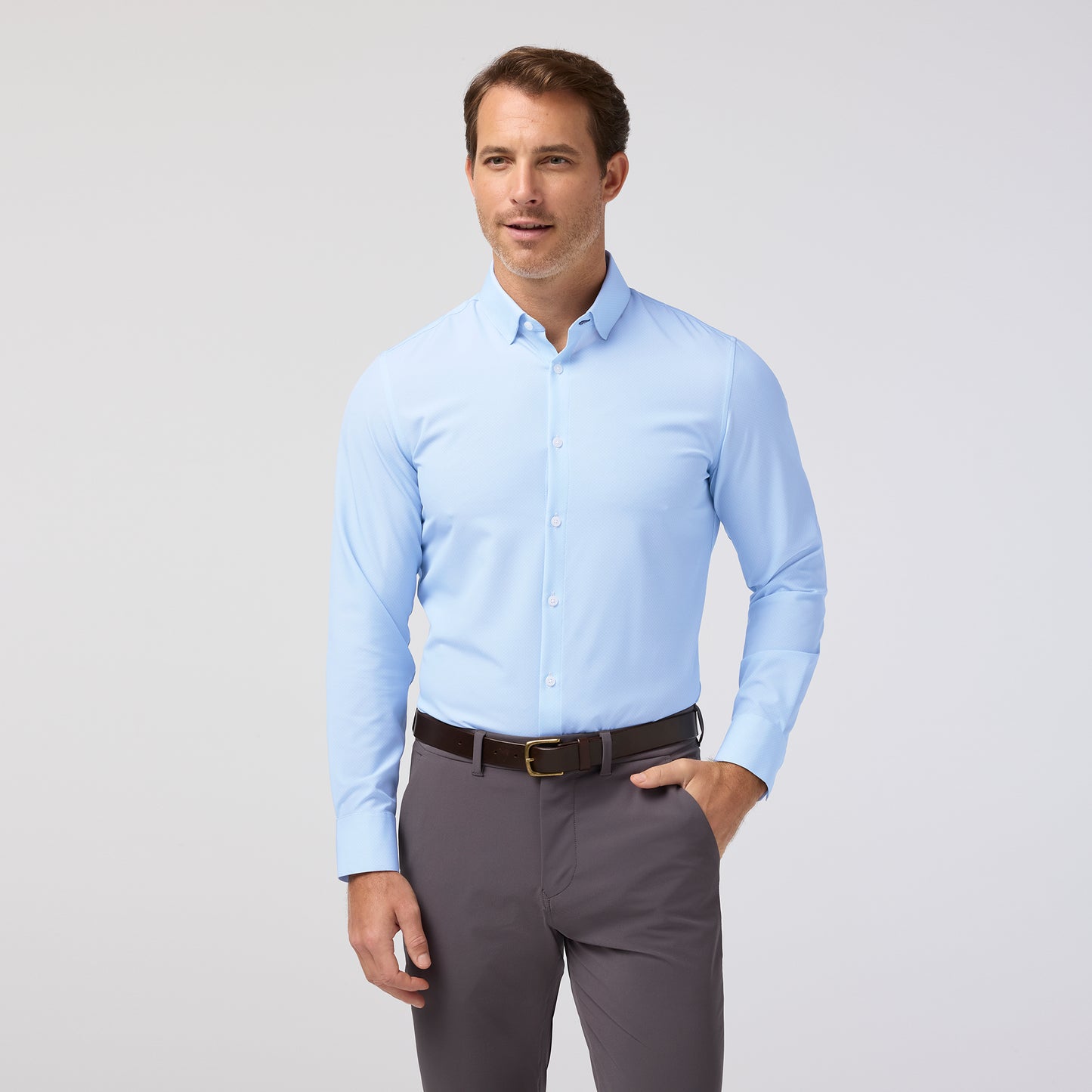 Leeward  Dress Shirt - Cloud Blue Micro Dot