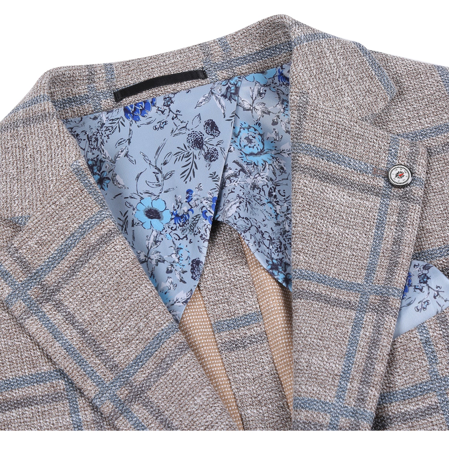 Beige/Blue Windowpane Sport Coat