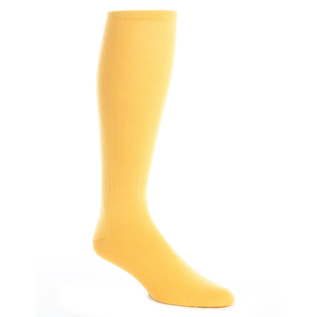 Lemon Solid Ribbed Sock